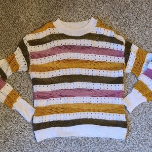 Striped Multicolor Women's Sweater Small